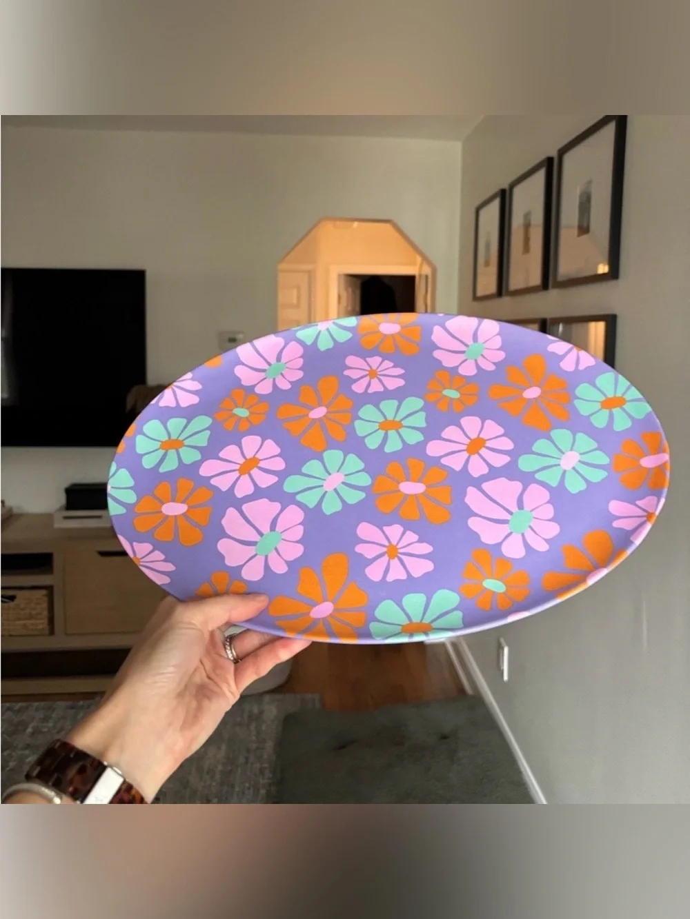 Target hippie fun floral BBQ serving tray never used